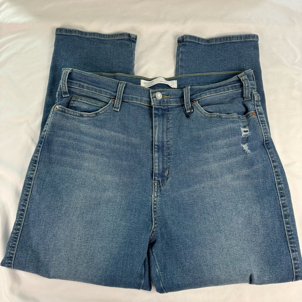 Signature by Levi Strauss Women Size 16 Heritage High Rise Straight Ankle Jean